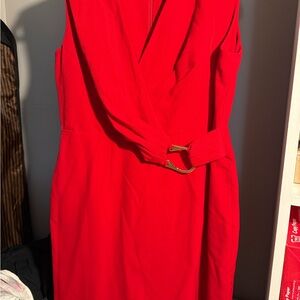 Calvin Klein Vibrant Red Midi Dress